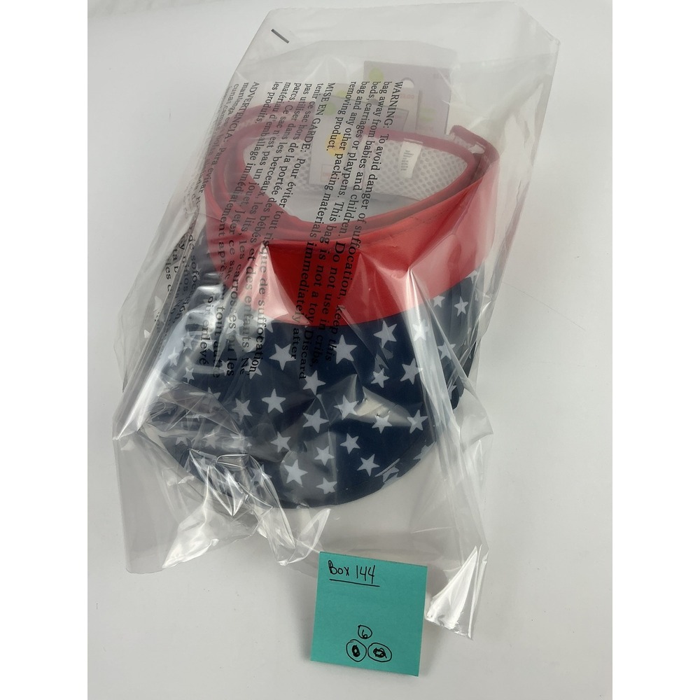 Sun Squad Retro Visor Patriotic Stars Red White Blue One Size New - Picture 4 of 6